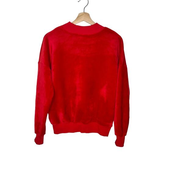 Milan Velvet Soft Red Crewneck Sweatshirt Medium To Large - Picture 5 of 5